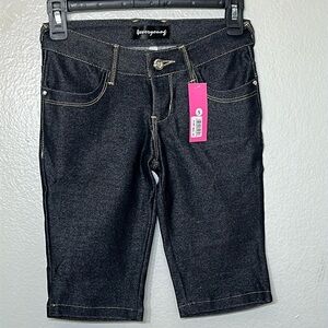 Forever Young Black Denim Shorts